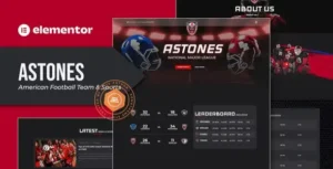 Astones - American Football Team & Sports Elementor Template Kit