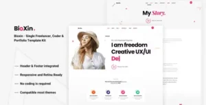 Bioxin - Single Freelancer CV & Portfolio Elementor Template Kit