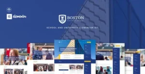 Boston - School & University Elementor Template Kit