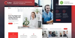 Callerr – Call Center Service & Telemarketing Elementor Template Kit