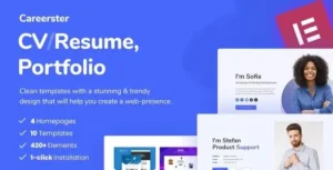 Careerster CV Resume Elementor Template Kit