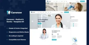 Carenow – Medical & Dentist Elementor Template Kit