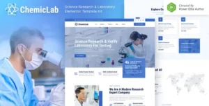 ChemicLab – Science Research & Laboratory Elementor Template Kit