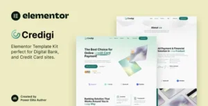 Credigi – Digital Bank & Credit Card Elementor Template Kit