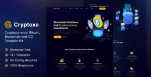 Cryptoxo – Cryptocurrency Blockchain & Bitcoin Elementor Template Kit