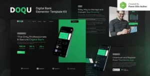 DOQU – Dark Digital Bank & E-Wallet Elementor Template Kit