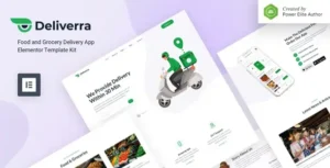 Deliverra – Food & Grocery Delivery App Elementor Template Kit