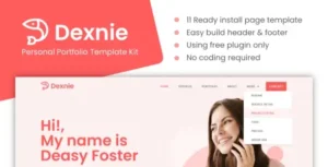 Dexnie - Personal Portfolio Elementor Template Kit