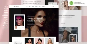 Divaline – Makeup Artist, Model & Beauty Elementor Template Kit