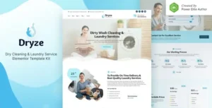 Dryze – Dry Cleaning & Laundry Service Elementor Template Kit