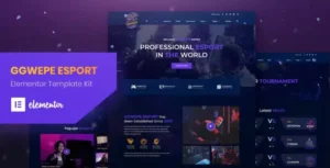 GGWEPE – Esports & Gaming Elementor Template Kit