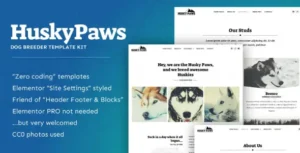 HuskyPaws - Dog Breeder Elementor Template Kit