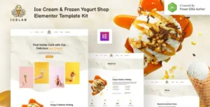 Icelab – Ice Cream & Frozen Yogurt Shop Elementor Template Kit