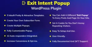 Exit Intent Popup WordPress Plugin