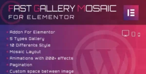 Fast Gallery Mosaic for Elementor WordPress Plugin