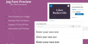 Jeg Font Preview - WooCommerce Extension Plugin