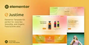 Justime – Juice Bar, Smoothie & Organic Food Elementor Template Kit