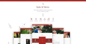 Kate & Steve - Wedding Invitation Elementor Template Kit