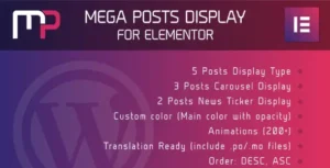 Mega Posts Display for Elementor Wordpress Plugin