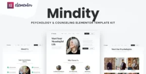 Mindity - Psychologist Teraphist Elementor Template Kit