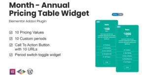 Month - Annual Pricing Table Widget For Elementor