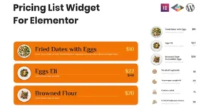 Pricing List Widget For Elementor