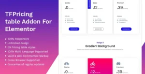 Pricing Table addon - widget for Elementor