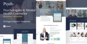 Psych - Mental Health Counselor Elementor Template Kit