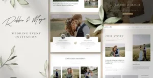 Robbie & Magie – Wedding Event Invitation Elementor Template Kit