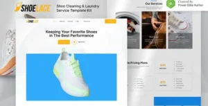 Shoelace – Shoes Cleaning & Laundry Service Elementor Template Kit