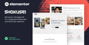 Shokusei – Japanese Restaurant & Sushi Bar Elementor Template Kit