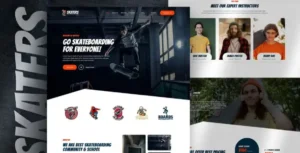 Skaters – Skateboarding Community & Club Elementor Template Kit