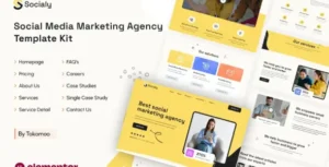 Socialy Social Media Marketing Agency Elementor Template Kit