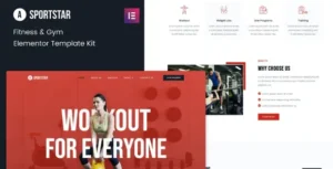 Sportstar - Fitness & Gym Elementor Template Kit