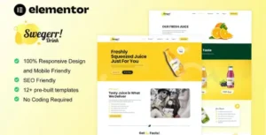 Swegerr - Juice & Fresh Drink Elementor Template Kit