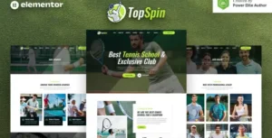 TopSpin – Tennis School & Sports Club Elementor Template Kit