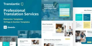 Translantic - Translation Service Agency Elementor Template Kit