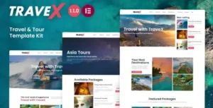 TraveX - Travel & Tour Agency Elementor Template Kit