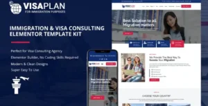 VisaPlan - Immigration & Visa Consulting Elementor Template Kit.