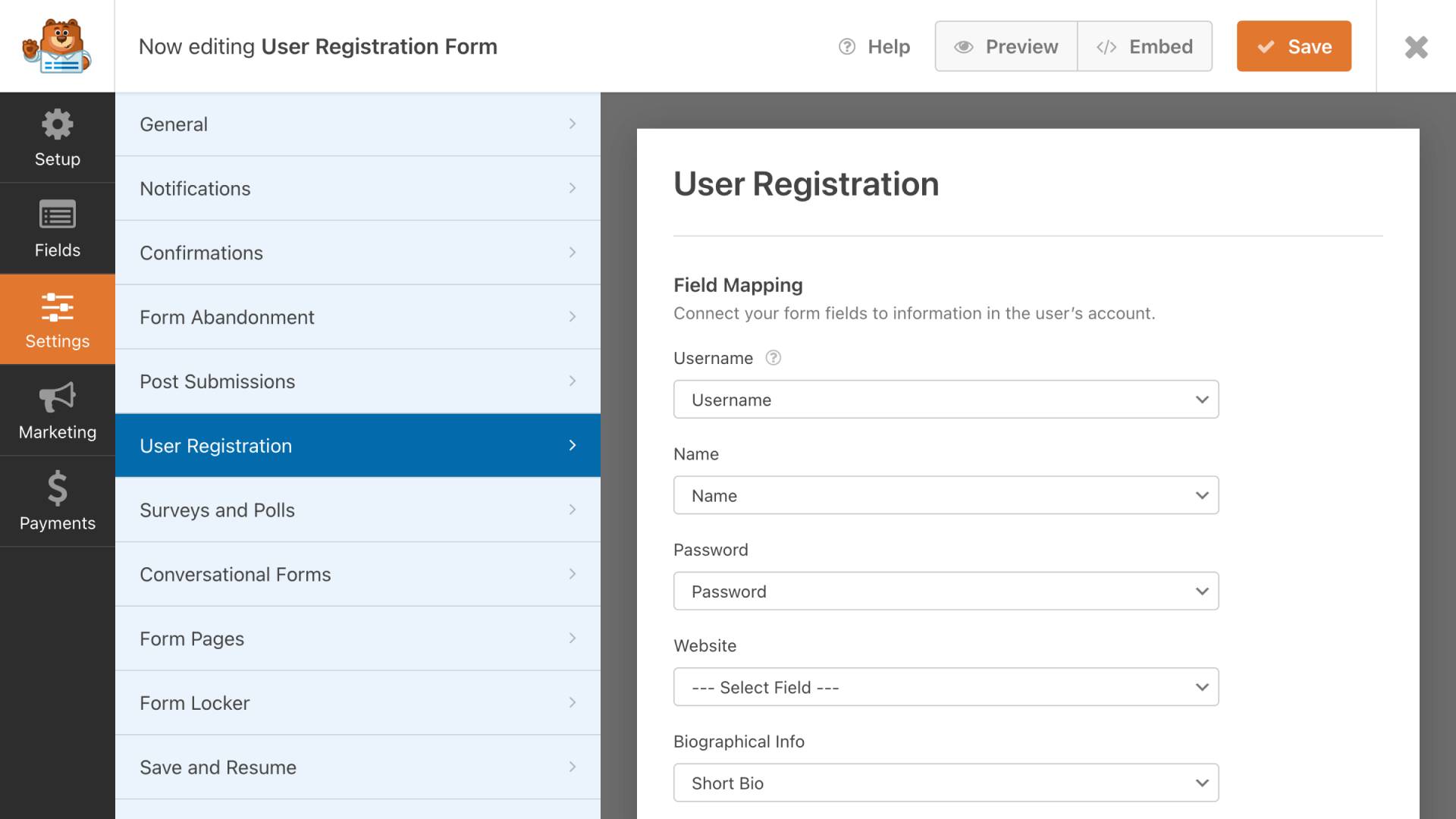 WPForms User Registration