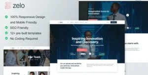 Zelo - Startup Business & Technology Company Elementor Template Kit