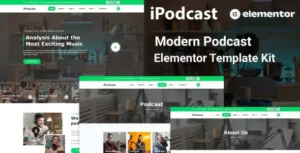 iPodcast - Modern Podcast Elementor Template Kit