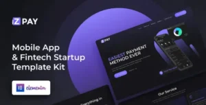 iZPAY - Mobile App & Fintech Startup Elementor Template Kit